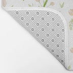 Watercolor Floral Pattern Botanical Design Bath Mat Gallery Image 2