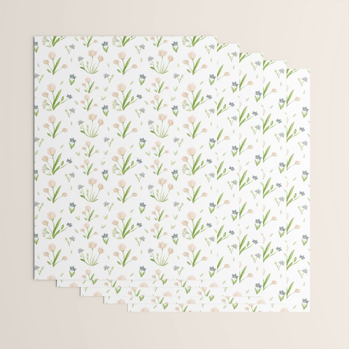 Watercolor Floral Pattern Botanical Design Wrapping Paper Gallery Image 3