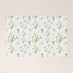 Watercolor Floral Pattern Botanical Design Welcome Mat Gallery Image 1