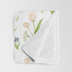 Watercolor Floral Pattern Botanical Design Throw Blanket Gallery Image 3