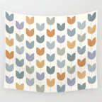Spring Tulips XI Natural Multicolor Mid Century Flowers Wall Tapestry Gallery Image 4