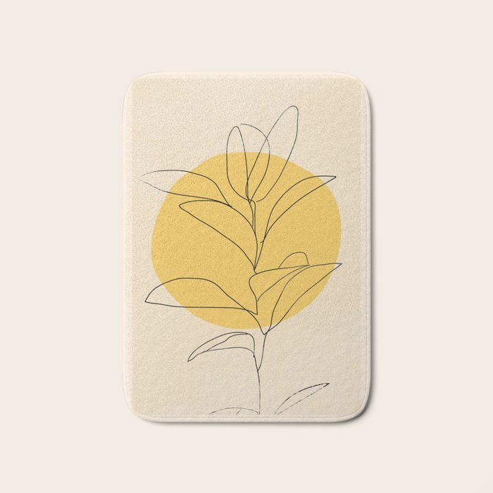 Abstract Art /Minimal Plant 3/2 Bath Mat Gallery Image 1