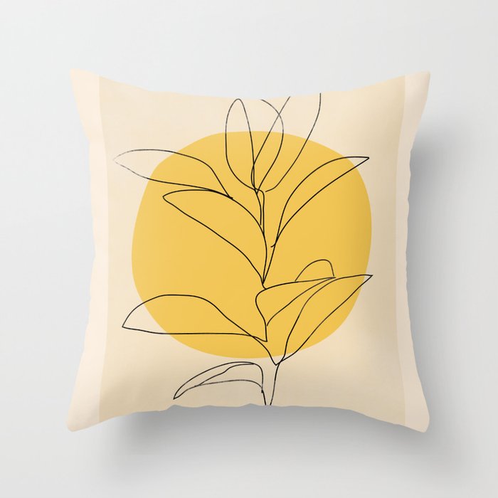 Abstract Art /Minimal Plant 3/2 Throw Pillow Gallery Image 6