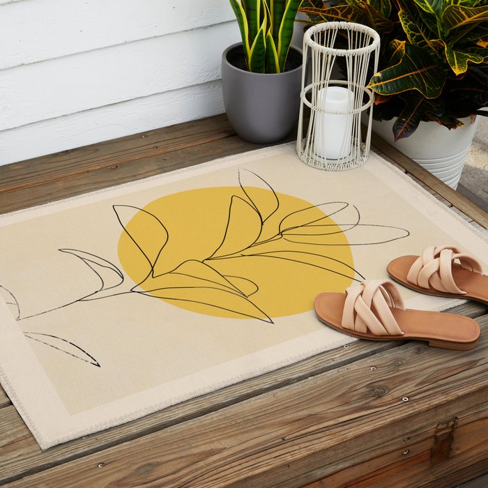 Abstract Art /Minimal Plant 3/2 Outdoor Rug Gallery Image 2