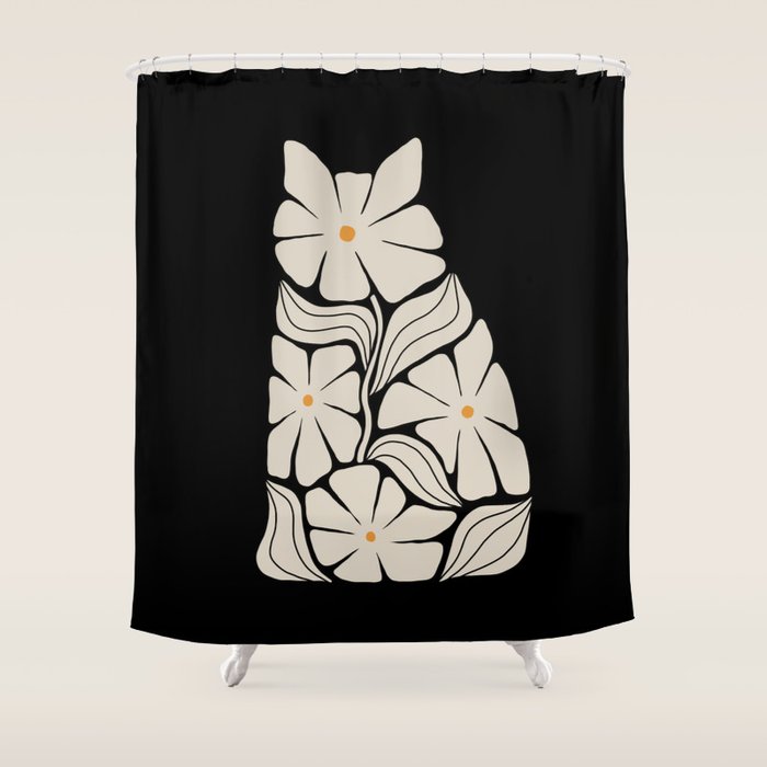 Cat and Plant 83 Shower Curtain Gallery Image 1
