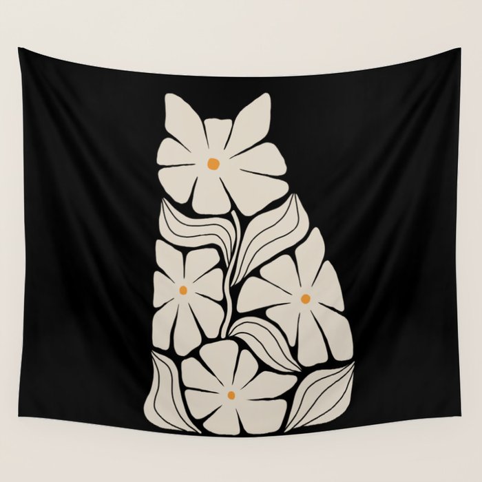 Cat and Plant 83 Wall Tapestry Gallery Image 1