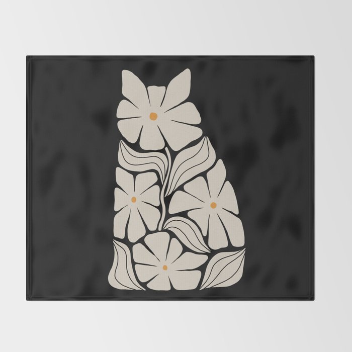 Cat and Plant 83 Throw Blanket Gallery Image 2