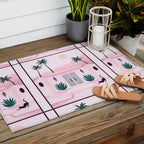Palm Springs Home â Blush & Teal Outdoor Rug Gallery Image 2