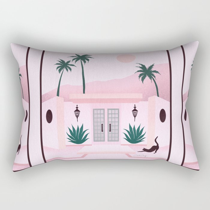 Palm Springs Home â Blush & Teal Rectangular Pillow Gallery Image 2