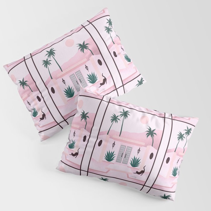 Palm Springs Home â Blush & Teal Pillow Sham Gallery Image 1