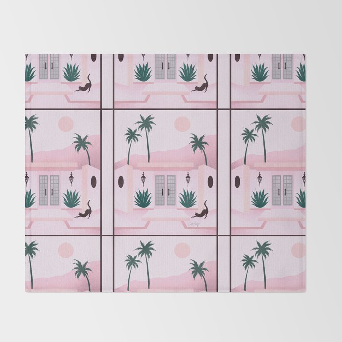 Palm Springs Home â Blush & Teal Throw Blanket Gallery Image 2