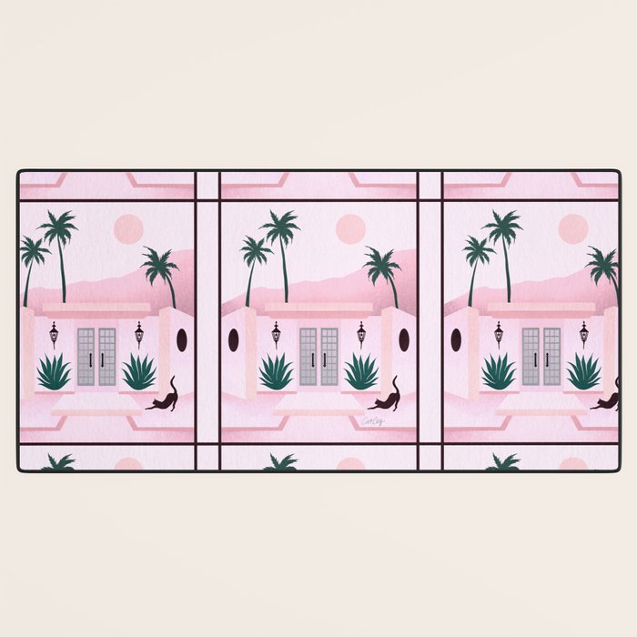 Palm Springs Home â Blush & Teal Desk Mat Gallery Image 3