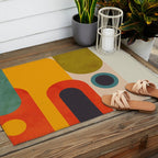 geometry vintage abstract art Outdoor Rug Gallery Image 2