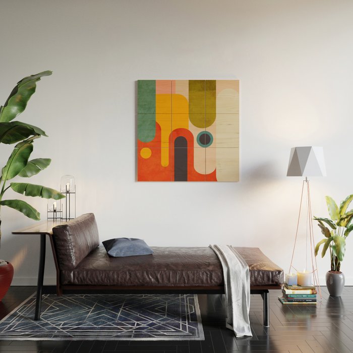 geometry vintage abstract art Wood Wall Art Gallery Image 2