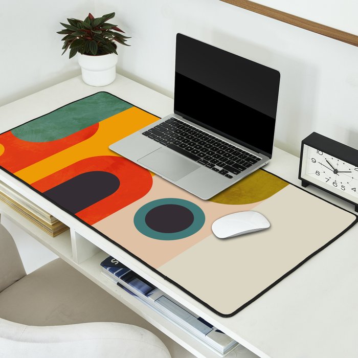 geometry vintage abstract art Desk Mat Gallery Image 2