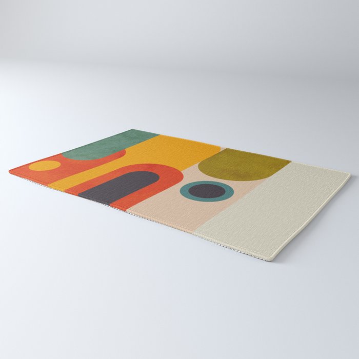 geometry vintage abstract art Rug Gallery Image 3