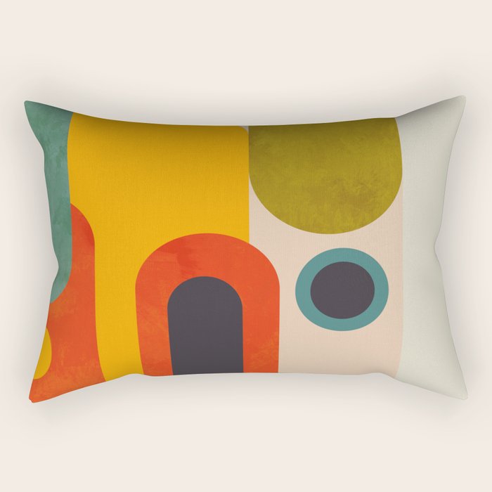 geometry vintage abstract art Rectangular Pillow Gallery Image 2