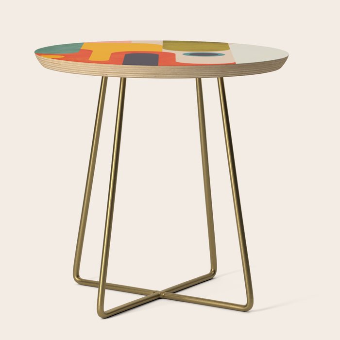 geometry vintage abstract art Side Table Gallery Image 1