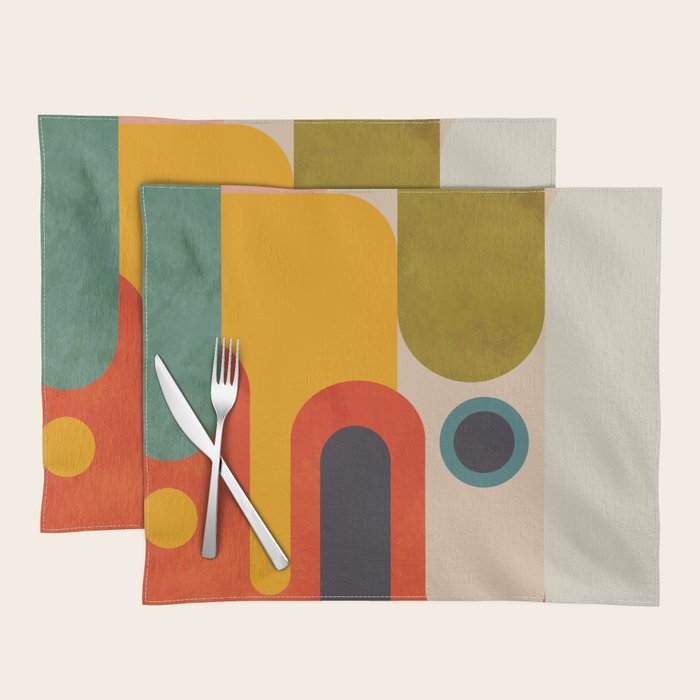 geometry vintage abstract art Placemat Gallery Image 1