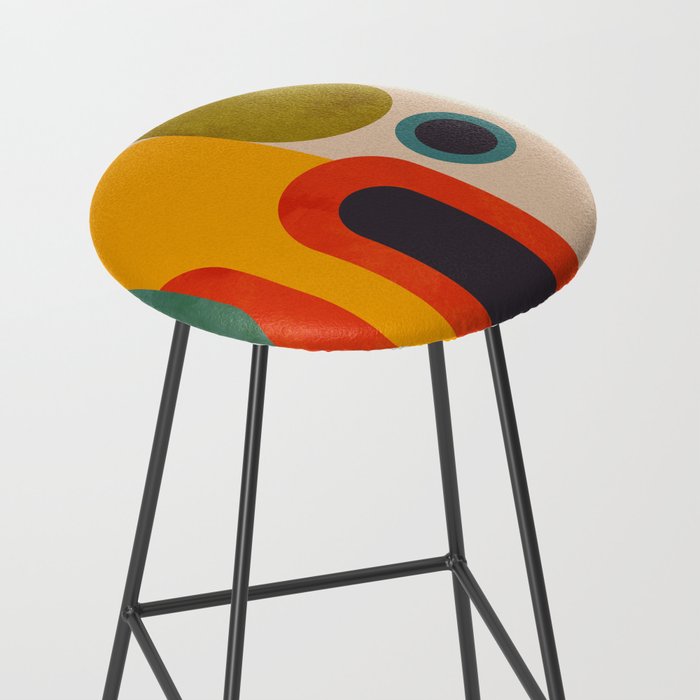 geometry vintage abstract art Stool Gallery Image 2