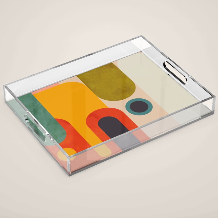 geometry vintage abstract art Acrylic Tray Gallery Image 1