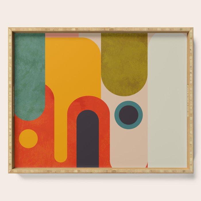 geometry vintage abstract art Serving Tray Gallery Image 1