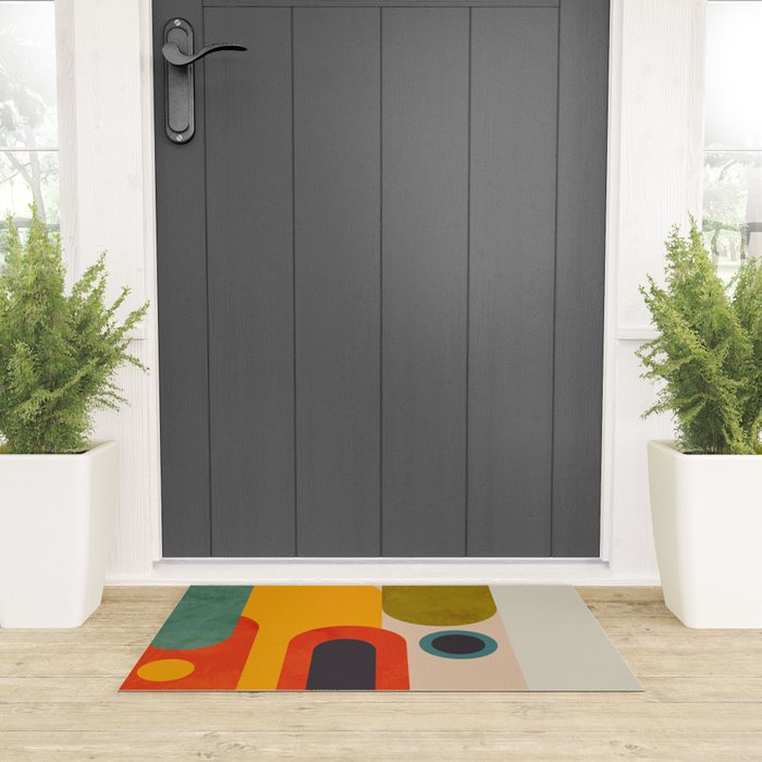 geometry vintage abstract art Welcome Mat Gallery Image 3