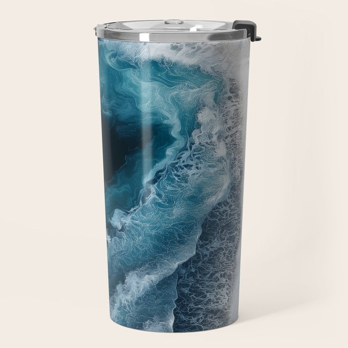 Aerial Ocean Waves - Coastal Wall Art Photography Travel Mug Gallery Image 2