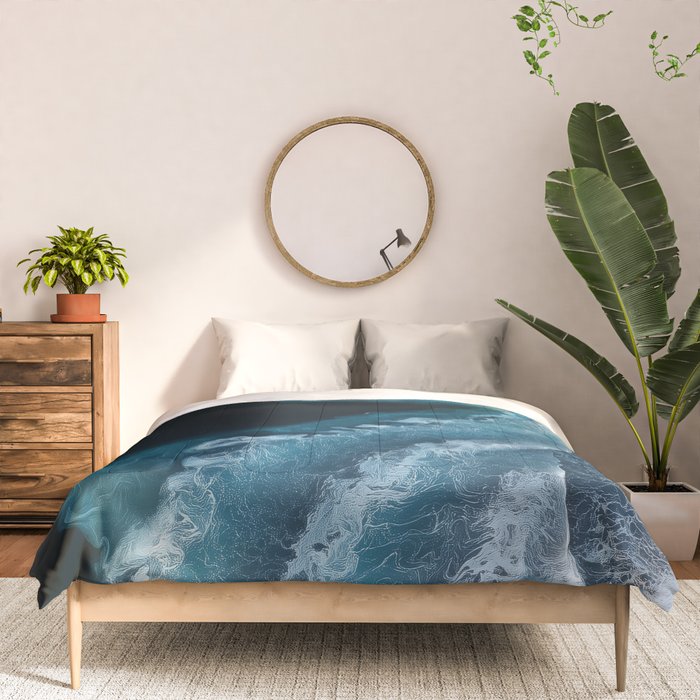 Aerial Ocean Waves - Coastal Wall Art Photography Comforter Gallery Image 3