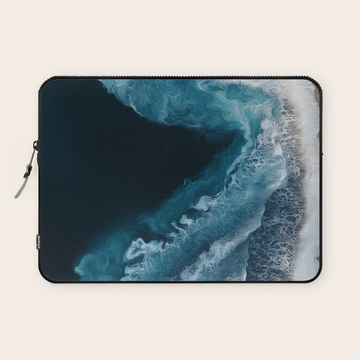 Aerial Ocean Waves - Coastal Wall Art Photography Laptop Sleeve Gallery Image 1