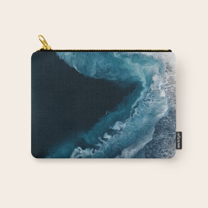 Aerial Ocean Waves - Coastal Wall Art Photography Carry All Pouch Gallery Image 1