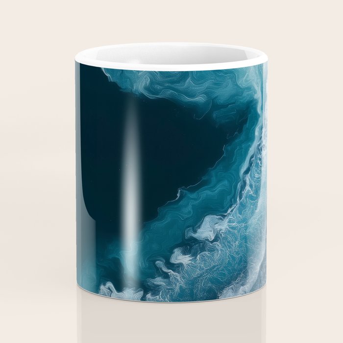 Aerial Ocean Waves - Coastal Wall Art Photography Coffee Mug Gallery Image 4