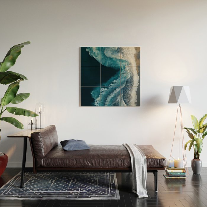 Aerial Ocean Waves - Coastal Wall Art Photography Wood Wall Art Gallery Image 2