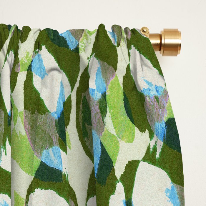 Pure Strokes #3 / Green & Blue Window Curtain Gallery Image 2