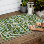 Pure Strokes #3 / Green & Blue Outdoor Rug Gallery Image 2