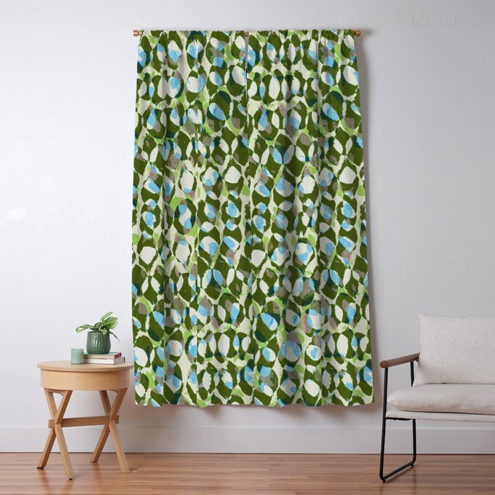 Pure Strokes #3 / Green & Blue Window Curtain Gallery Image 5