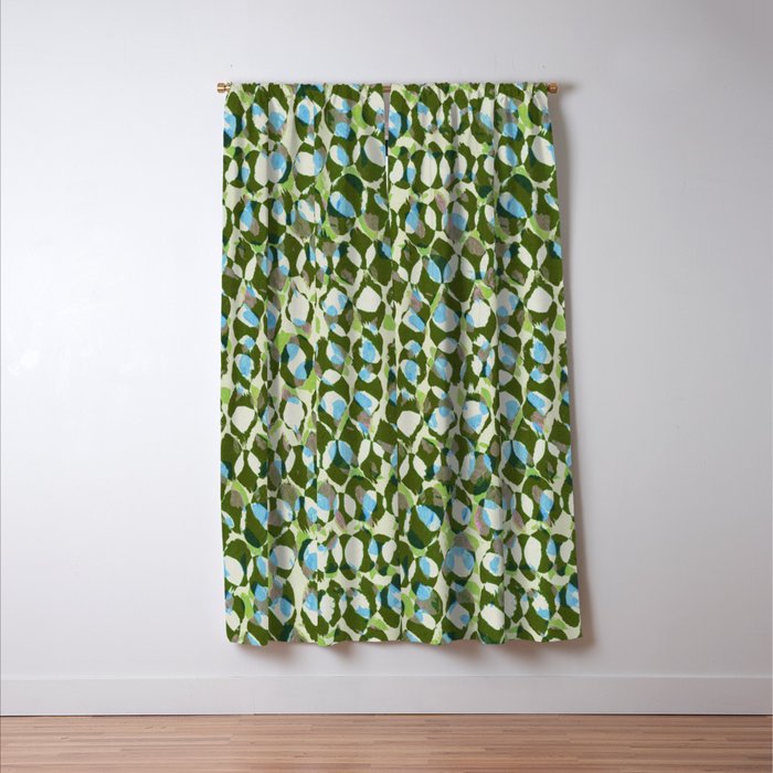 Pure Strokes #3 / Green & Blue Window Curtain Gallery Image 3