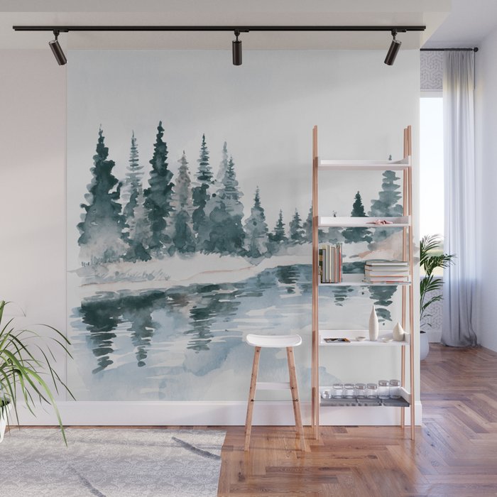 Mountain River Wall Mural Gallery Image 1