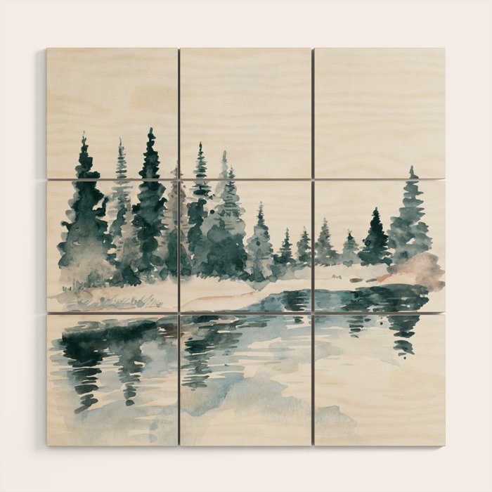 Mountain River Wood Wall Art Gallery Image 1