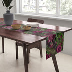 Burgundy Roses and Ravens Dark Gothic Pattern  Table Runner Gallery Image 2