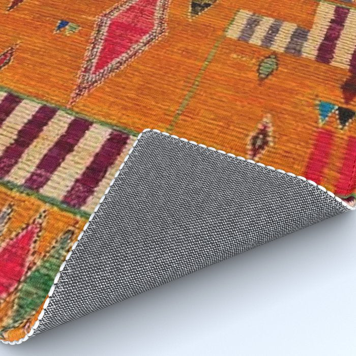 Orange Traditional Moroccan Design Rug Gallery Image 4