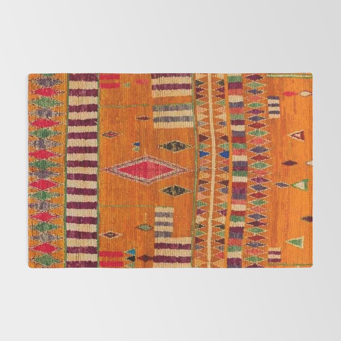 Orange Traditional Moroccan Design Rug Gallery Image 2