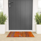 Orange Traditional Moroccan Design Welcome Mat Gallery Image 3
