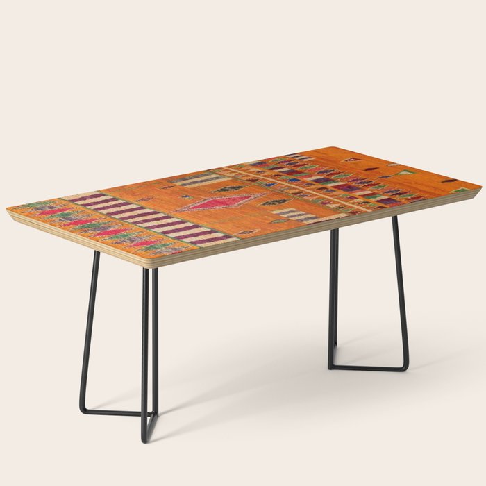 Orange Traditional Moroccan Design Coffee Table Gallery Image 1