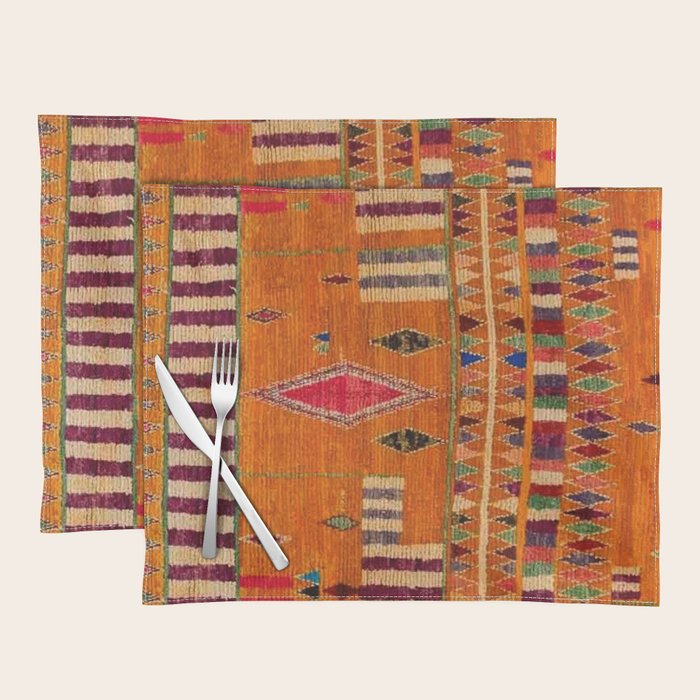 Orange Traditional Moroccan Design Placemat Gallery Image 1