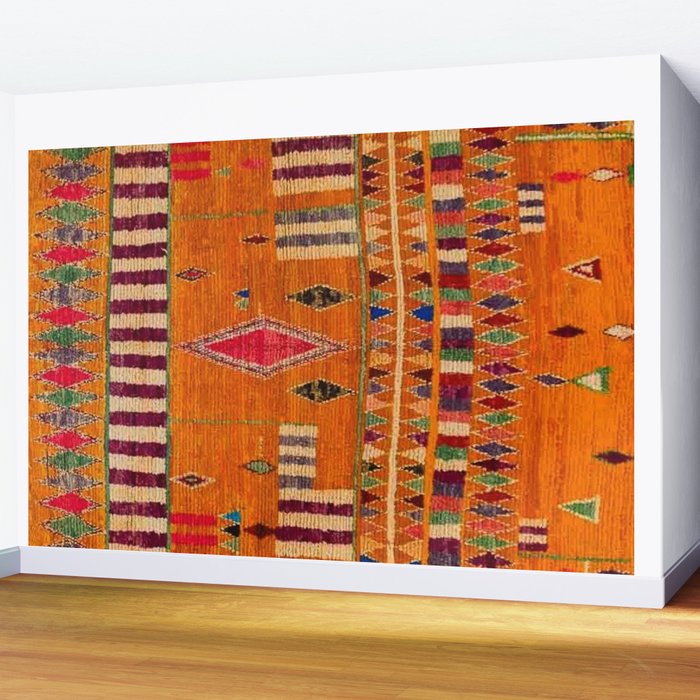 Orange Traditional Moroccan Design Wall Mural Gallery Image 2
