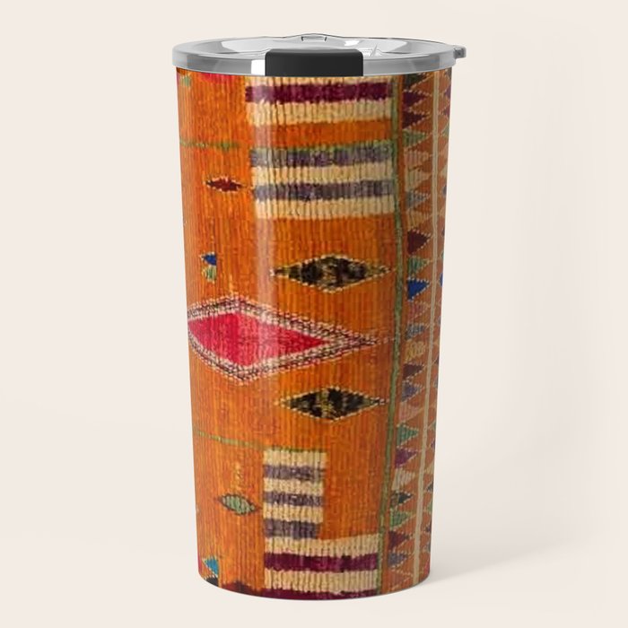 Orange Traditional Moroccan Design Travel Mug Gallery Image 1