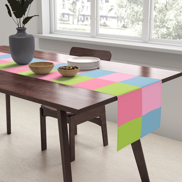 Vibrant color block pattern Table Runner Gallery Image 2