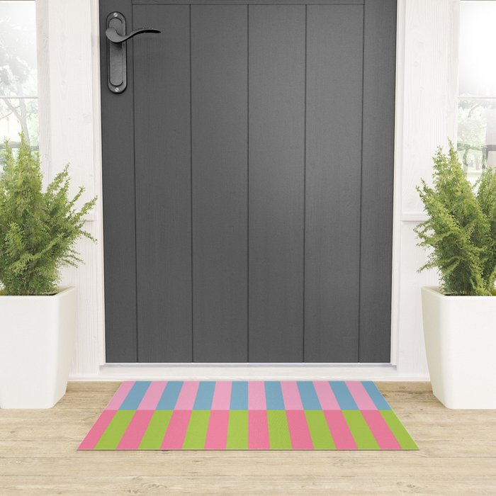 Vibrant color block pattern Welcome Mat Gallery Image 3