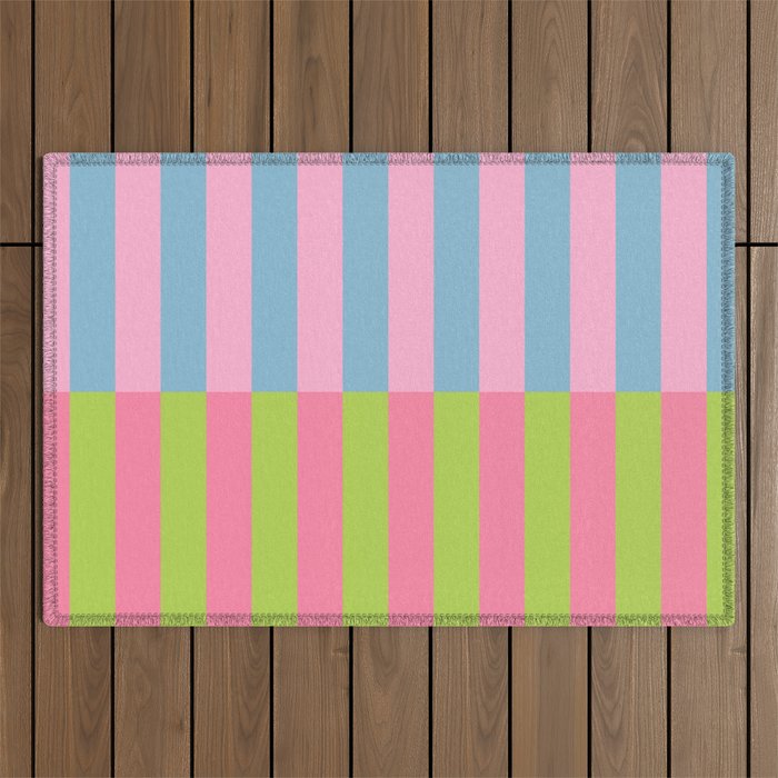Vibrant color block pattern Outdoor Rug Gallery Image 1